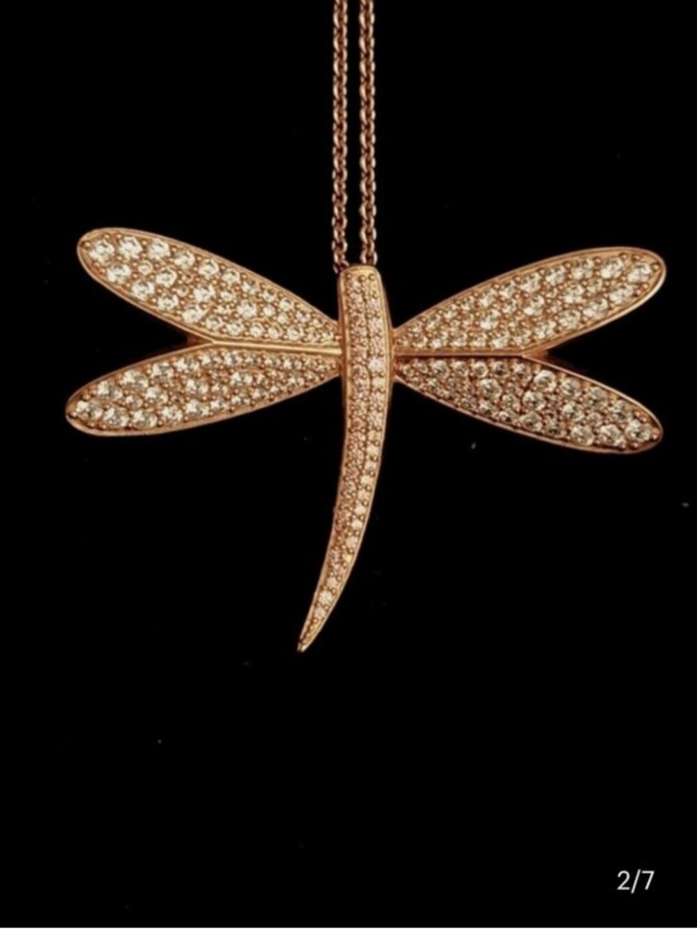 Swarovski Rose Gold Dragonfly Pendant Necklace